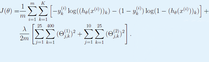 Функция потерь для нейронной сети. The cost function for the neuron network